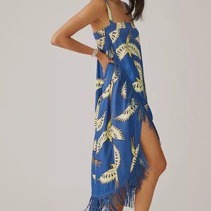 EUC Farm Rio x Anthropologie Fringe Hem Wrap Midi Dress